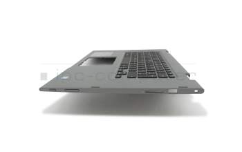 00HTJC Original Dell Tastatur inkl. Topcase DE (deutsch) schwarz/grau mit Backlight für Fingerprint-Sensor