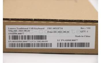 Lenovo 00XH734 DT_KYB USB TRDTNL KB BK NORDIC