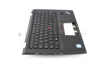 01AV202 Original Lenovo Tastatur inkl. Topcase DE (deutsch) schwarz/schwarz mit Backlight und Mouse-Stick
