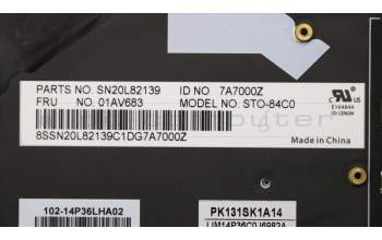 Lenovo 01AV683 Tastatur schwarz Chicony Tschechisch