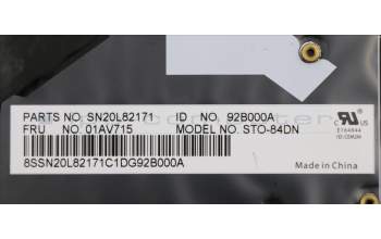 Lenovo 01AV715 NB_KYB KB BLK Chicony Nordic