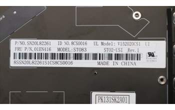 Lenovo 01EN416 Interne Tastatur, Englisch (US, Euro), Schwarz, Hintergrundbeleuchtung