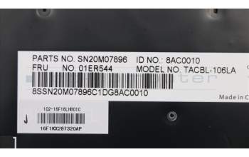 Lenovo 01ER544 NB_KYB Tachi BL KBD,LAS,CHY