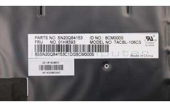 Lenovo 01HX593 Keyboard Internal, Czech/Slovak, Backlight, UK