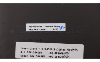 Lenovo MECH_ASM Case,Rear,Cover,Black für Lenovo ThinkPad X1 Carbon 5th Gen (20HR/20HQ)