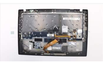 Lenovo 01LX519 C-Cover with keyboard, Italian, Black, Backlight, Fingerprint, UK