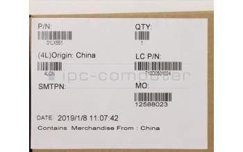 Lenovo 01LX551 MECH_ASM KBD,Bezel,FR,FPR,BK,SUN