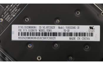 Lenovo 01LX553 MECH_ASM KBD,Bezel,DE,FPR,BK,SUN
