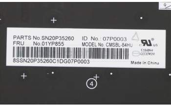 Lenovo 01YP855 NB_KYB FRU COMO SK,CHY,KB-BL,SV,HU