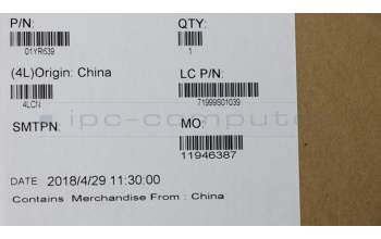 Lenovo 01YR639 MECH_ASM GRP_KBD_Bzl_BE,FPR_NFC,BK,SUN