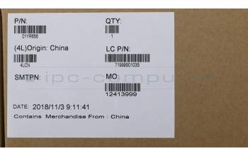 Lenovo 01YR656 MECH_ASM GRP_KBD_Bzl_IT,FPR_NFC,BK,SUN