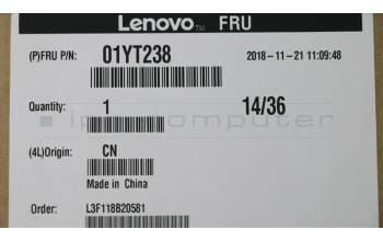 Lenovo 01YT238 COVER LCD Rear Cover 4K