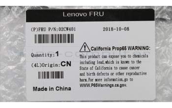Lenovo 02CW401 COVER 334ATA,Side cover E-lock