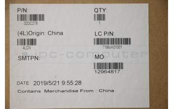 Lenovo 02DC278 BEZEL FRU Bezel assy 2D cam PPS