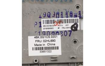 Lenovo 02HL690 C-Abdeckung mit Tastatur, Isländisch, Schwarz, Hintergrundbeleuchtung