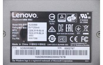 Lenovo 03X7288 KB MICE_BO SmartCard KB-Danish