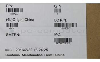 Lenovo 04X4977 Palmrest W/OFPR,N/EdgeLogo(E531)