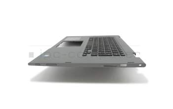 0HTJC Original Dell Tastatur inkl. Topcase DE (deutsch) schwarz/grau mit Backlight für Fingerprint-Sensor