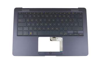 0KN1-1S1GE26 Original Pegatron Tastatur inkl. Topcase DE (deutsch) schwarz/blau mit Backlight