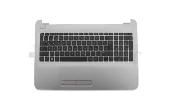 Tastatur inkl. Topcase DE (deutsch) schwarz/silber grauer Beschriftung original für HP 15-ba100
