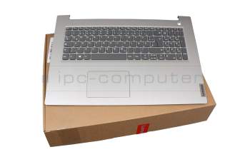 Tastatur inkl. Topcase DE (deutsch) grau/silber (Fingerprint) original für Lenovo IdeaPad 3-17IIL05 (81WF)