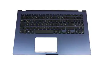 Tastatur inkl. Topcase DE (deutsch) schwarz/blau mit Backlight original f&uuml;r Asus VivoBook 15 X509DA
