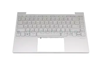 L96799-041 Original HP Tastatur inkl. Topcase DE (deutsch) silber/silber mit Backlight