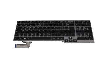 CP629317-XX Original Fujitsu Tastatur CH (schweiz) schwarz/silber mit Backlight