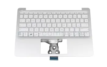 L47473-041 Original HP Tastatur inkl. Topcase DE (deutsch) wei&szlig;/silber