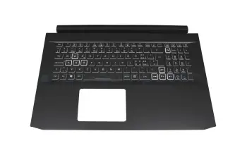 6B.QCUN2.015 Original Acer Tastatur inkl. Topcase CH (schweiz) schwarz/weiß/schwarz mit Backlight