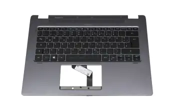 Tastatur inkl. Topcase DE (deutsch) schwarz/grau mit Backlight original für Acer TravelMate Spin P4 (TMP414RN-51)
