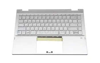 L96519-041 Original HP Tastatur inkl. Topcase DE (deutsch) silber/silber mit Backlight