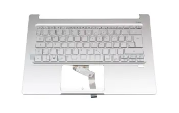 6B.A0MN2.014 Original Acer Tastatur inkl. Topcase DE (deutsch) silber/silber mit Backlight