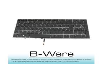 T011HR Tastatur DE (deutsch) dunkelgrau/grau mit Backlight und Mouse-Stick B-Ware