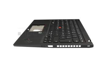 102-18F86LHC01C Original Lenovo Tastatur inkl. Topcase FR (französisch) schwarz/schwarz mit Backlight und Mouse-Stick