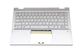 2H-BCRGMI63411 Original HP Tastatur inkl. Topcase DE (deutsch) silber/silber mit Backlight