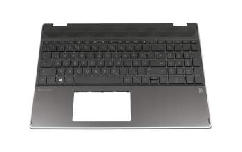 439.0F04.0001 Original HP Tastatur inkl. Topcase DE (deutsch) schwarz/schwarz mit Backlight