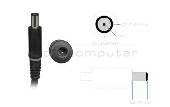 450-BCBW Original Dell GaN-Netzteil 330,0 Watt abgerundete Bauform