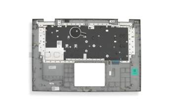 460.07Y09.0013 Original Dell Tastatur inkl. Topcase DE (deutsch) schwarz/grau mit Backlight für Fingerprint-Sensor