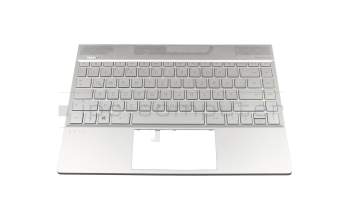 46M.0EFCS.0061 Original HP Tastatur inkl. Topcase DE (deutsch) silber/silber mit Backlight