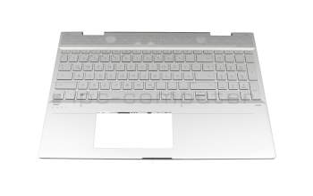 46M0EDCS0005 Original HP Tastatur inkl. Topcase DE (deutsch) silber/silber mit Backlight