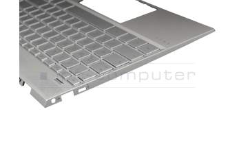 46M0G9CS0006 Original HP Tastatur inkl. Topcase DE (deutsch) silber/silber mit Backlight