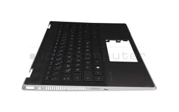 46M0GGCS0224 Original HP Tastatur inkl. Topcase DE (deutsch) schwarz/schwarz mit Backlight