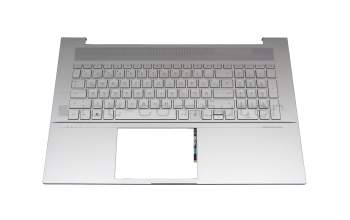 46M0MKCS0103 Original HP Tastatur inkl. Topcase DE (deutsch) silber/silber mit Backlight
