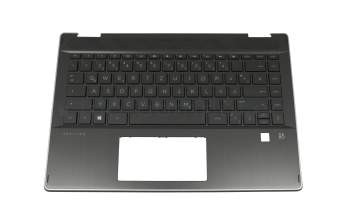 490-0GG07.BP0G Original HP Tastatur inkl. Topcase DE (deutsch) schwarz/schwarz mit Backlight