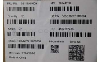 Lenovo 5B11M64609 Lenovo BATTERY,15.44V,80Wh,4cell