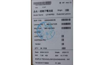 Lenovo 5B11N47454 BATTERY 3cell 59Wh 11.64V L21M3PE2 SP/A