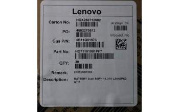 Lenovo 5B11Q01973 Lenovo BATTERY, 11.31V, 50Wh, 3cell