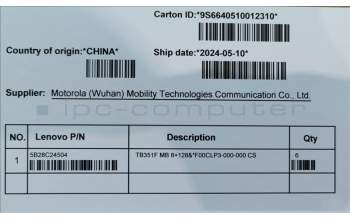 Lenovo 5B28C24504 TB351F MB 8+128&*F00CLP3-000-000 CS