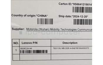 Lenovo 5B28C29146 TB311XU MB DDR 4+64&*6818AA002272